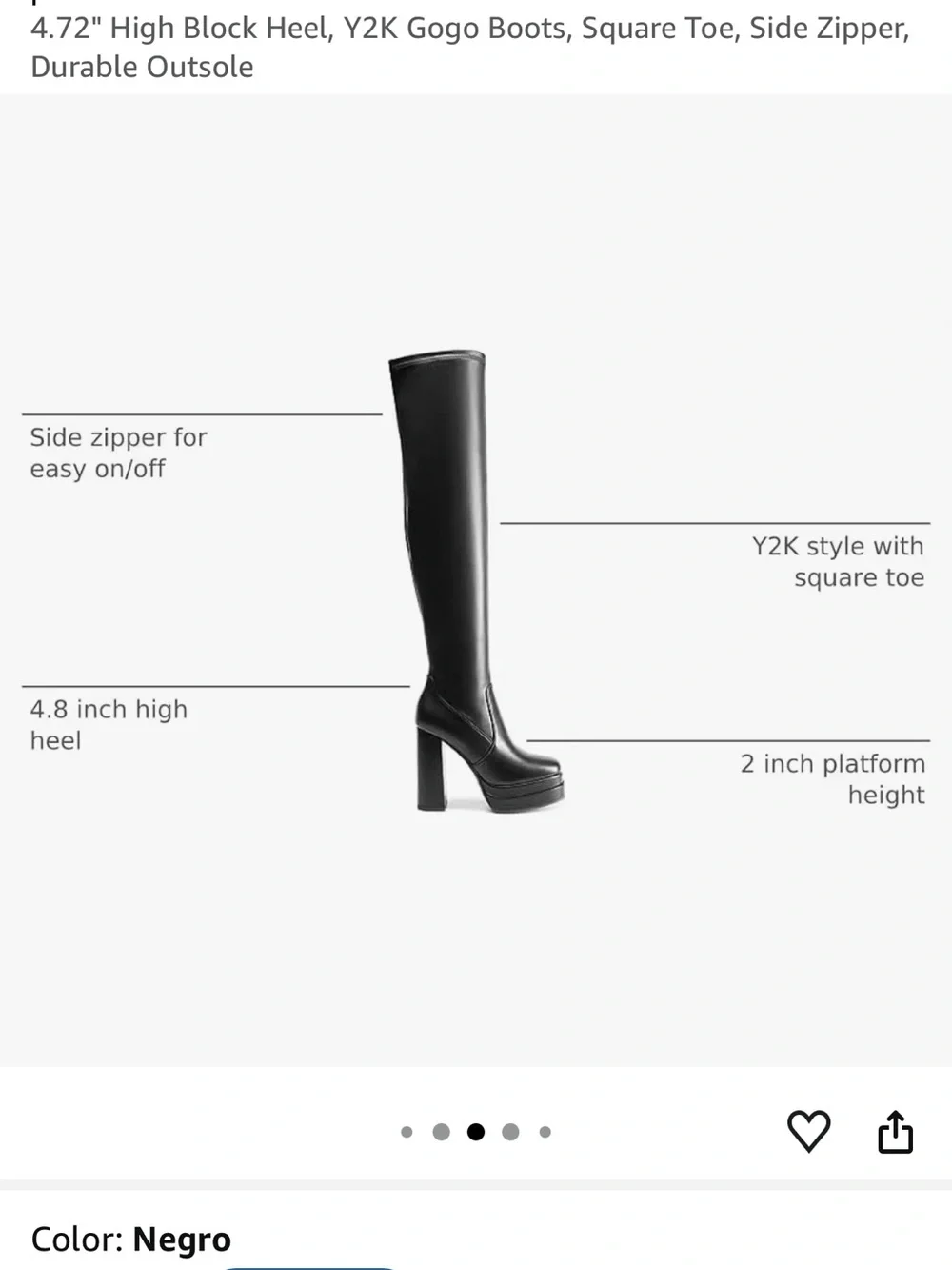 Dream Pairs Black Over-the-Knee Platform Block Heel Boots - Square Toe